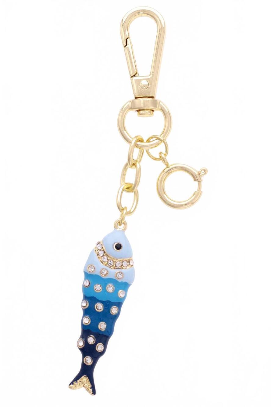 NEW CANVAS STYLE women's pavé crystal sardine bag charm in blue